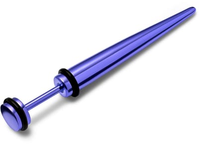 Satago | 6 mm Paarse Roestvrijstalen Fake Taper Oorbel