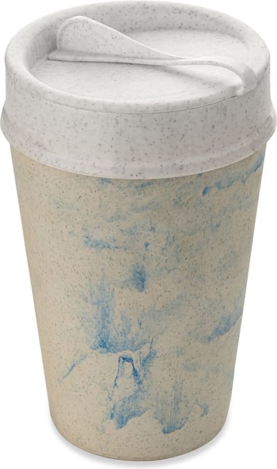 Dubbelwandige Koffiebeker met Deksel, 0.4 L, Organic, Blueberry Swirl - Koziol | Iso To Go