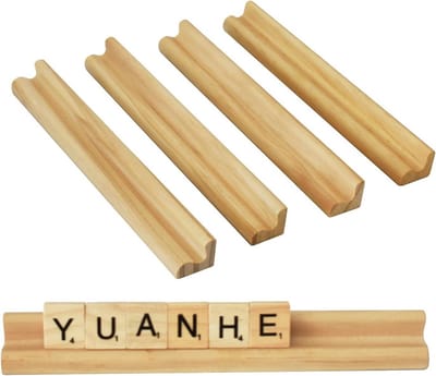 Set van 4 Houten Tegelhouders voor Scrabble en Knutselprojecten
