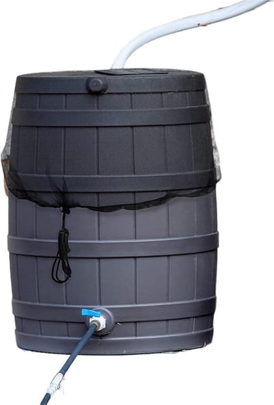 Regenton Afdekking - Ton Net - Water Opvang - Verstelbaar Trekkoord - 60 cm - Zwart