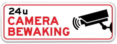Camerabewaking bord - Weerbestendig Aluminium - 40x15 cm - Bevestiging: Zonder bevestiging (alleen het bord)