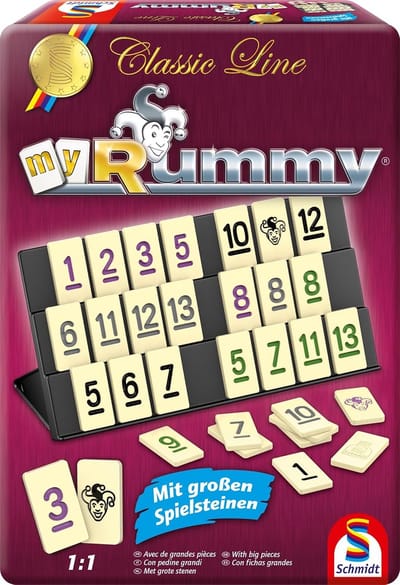 Strategisch Legspel met Grote Stenen in Metalen Box