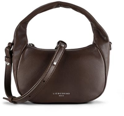 LIEBESKIND BERLIN Leren schoudertas handtas Farrah Crossbody Bag Roasted Coconut donkerbruin