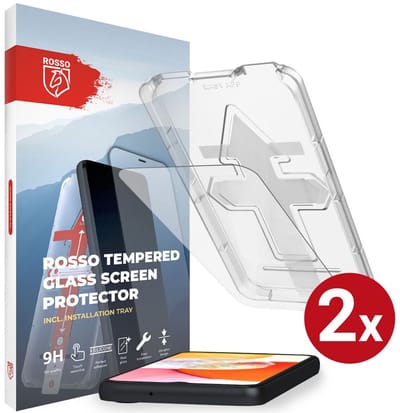 2-Pack Rosso Screenprotector Geschikt voor Samsung Galaxy A14 | 9H Tempered Glass | Beschermglas | Glasplaatje | Case Friendly | Met Installatietray | Eenvoudige montage