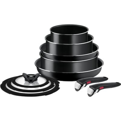 Tefal Ingenio Easy Cook & Clean - Pannenset - 10-delig - Niet Geschikt voor Inductie - Stapelbaar - Afneembare Handgreep