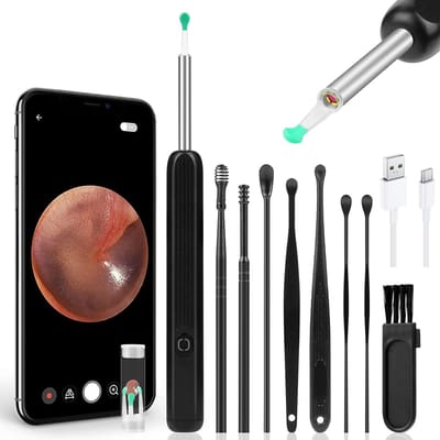 Oorreiniger – Oorsmeerverwijderaar met wifi-otoscoop, 6 LED-lampjes, IP67 waterdicht, camera voor effectieve oorreiniging