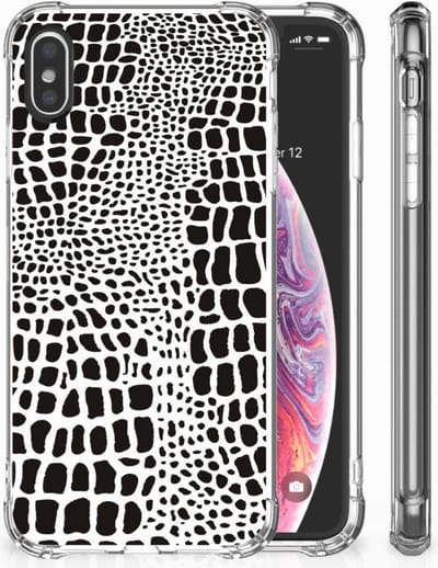 Back Cover voor Apple iPhone X | Xs Case Anti-shock Slangenprint