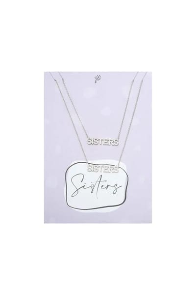 Set Kettingen Sisters - Zilverkleurig met Zirconiasteentjes - leuk om cadeau te doen voor bijvoorbeeld een verjaardag, sinterklaas of kerst
