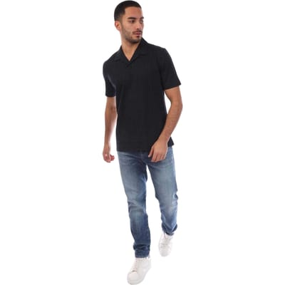 Boss Heren H-Pye 18 gemerceriseerd katoenen poloshirt met korte mouwen (Blauw)