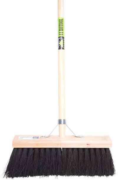 MM Eurotool Stadsbezem Colombo zwart 41 cm met houten steel 140 cm
