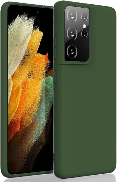 HB Hoesje Geschikt voor Samsung Galaxy S21 Ultra - Groen - Siliconen Back Cover