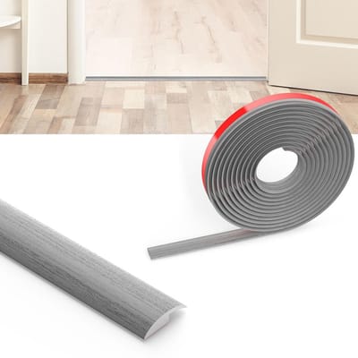 Zelfklevend Overgangsprofiel PVC Vloerlijst voor Laminaat en Tegels Houtnerf Grijs