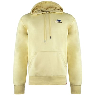 New Balance Lange Mouw Geel Heren Essentials Geborduurde Hoodie MT11550 PSW