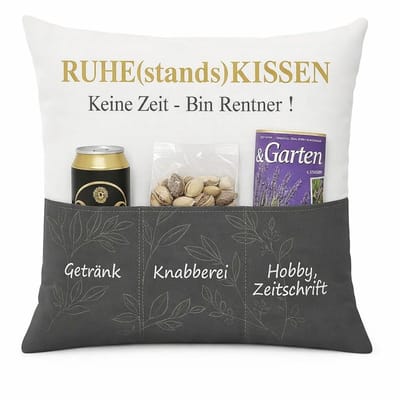 Dailygoods- Decoratiekussen Origineel - 3 Zakken om Zelf te Vullen - 43x43 cm - Wasbaar op 40 Graden - Perfect Cadeau voor Pensioen - Behaaglijk Zacht - Kussen