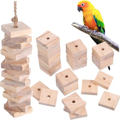 Vogel Speelblokken - Kauwblokken Papegaai - Snavel Verzorgen - Natuurlijke Kleur - 100 Stuks - Lichtgeel