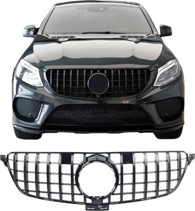 Grill geschikt voor Mercedes GLE - W166 - Glans Zwart - Van 2015-2019