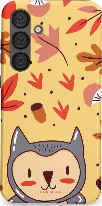 Casetastic hoesje geschikt voor Samsung Galaxy S25 Plus - Dubbellaagse bescherming - Uil in het woud - Fashion Case - Goud Terracotta Zand Rood