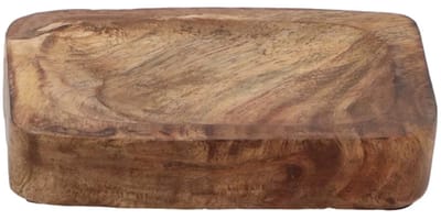 DK Design Schaaltje/houder voor amberblokjes/geurblokjes - mango hout - 13 x 10 x 3 cm