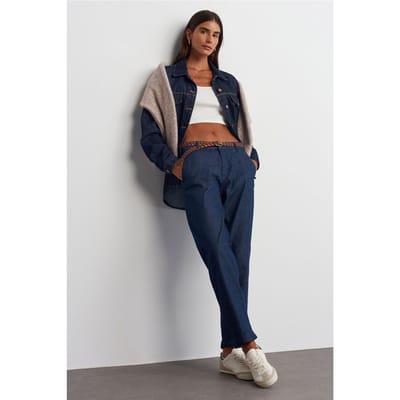 Dames Hoge Taille Rechte Jeans