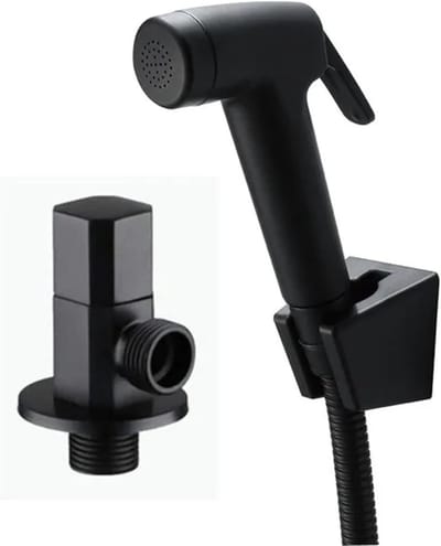 Handdouche Set - WC Sproeier - Persoonlijke Hygiëne - Wandmontage - 1x1x1 cm - Zwart