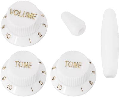 Dailygoody - Knoppen Set - Schakelaar Tip Kit - 2 Tone 1 Volume - Wit - Geschikt voor Stratocaster Gitaren - 5-delige Set