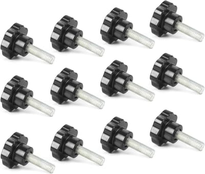 M8 x 40MM Klemknoppen met Handvat - 12 Stuks Klauwschroeven, Stergreep Moeren en Verstelbare Klemmen voor Machines en Apparatuur, Zwart