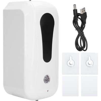 1200ML Automatische Inductie Zeepdispenser Contactloos Wandmontage Vloeibare Handwas Container USB black