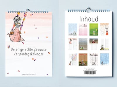 Zeeuwse Verjaardagskalender A4 – Klederdracht Illustraties – Zeeuws – Zeeland - verjaardagskalender