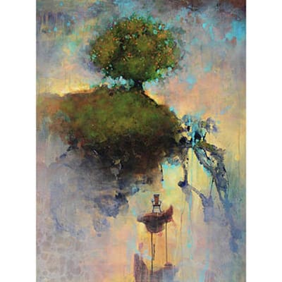 5D diamant brodé falaise grand arbre paysage diamant peinture complète diamant mosaïque 20X30CM black