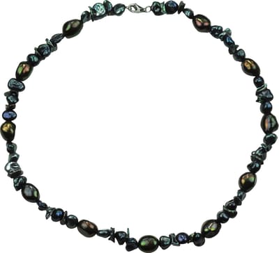 Zoetwater parel ketting Pasha - echte parels - sterling zilver (925) - gerhodineerd - sieraden zakje - parelketting dames