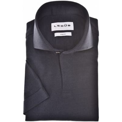 Ledûb Polo V-Neck Cutaway Jersey Short Sleeve Donker Blauw / male