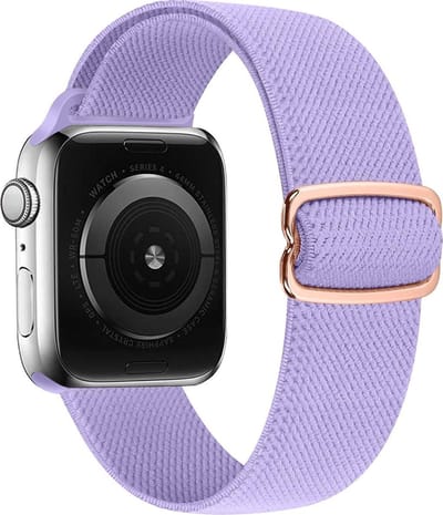 By Qubix - Geschikt voor Apple Watch bandje - Solo Loop Nylon bandje - Paars - Geschikt voor Apple Watch 38mm / 40mm / 41mm / 42mm - nylon - bandje iWatch
