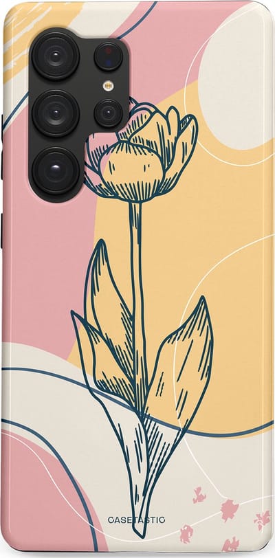 Casetastic Hoesje Geschikt voor Samsung S25 Ultra - Stijlvolle Beschermende Duo-layer Case - Zachte tulp