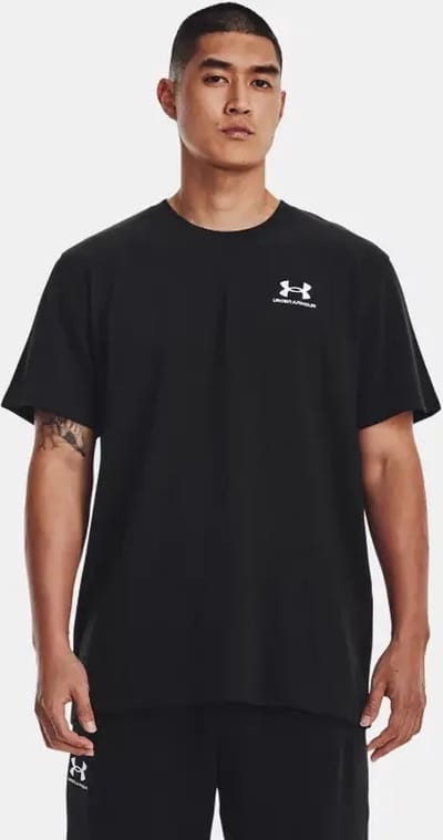 Under Armour T-Shirt UA Heavyweight Kurzarm-Oberteil mit aufgesticktem Logo Black-L (US LG)