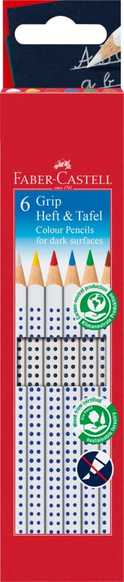 Faber-Castell kleurpotloden - voor papier en schoolbord - doosje 6 stuks - FC-113210