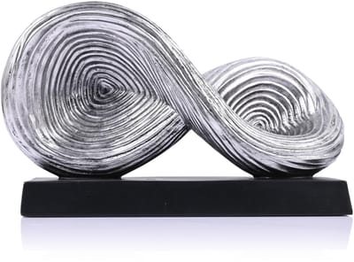 Dailygoods- Kunstsculptuur Abstract - Infinity Knoop Beeld - Decoratief Standbeeld - Modern Huisaccent - Zilveren Afwerking - Essentiële Aanvulling
