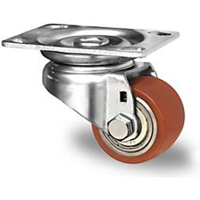 CASCOO zwenkwiel SWU5, met wiel ø 50 mm x B 33 mm, stalen velg, polyurethaan loopvlak, bruin, dubbele kogellager, tot 150 kg