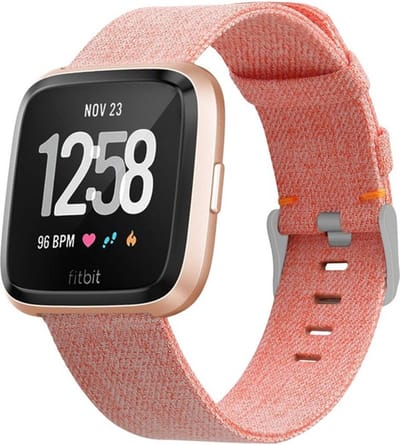 OMAZU Fitbit Versa 3 / 4 - Sense - Roze Nylon bandje