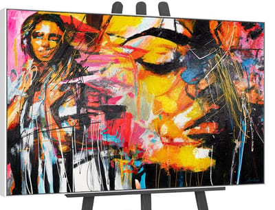 Canvas schilderij groot handgeschilderd kleursymfonie abstract uitbundig – YS-Art Gallery – Uitbundige wanddecoratie voor woonkamer – Modern schilderij voor hal en kantoor