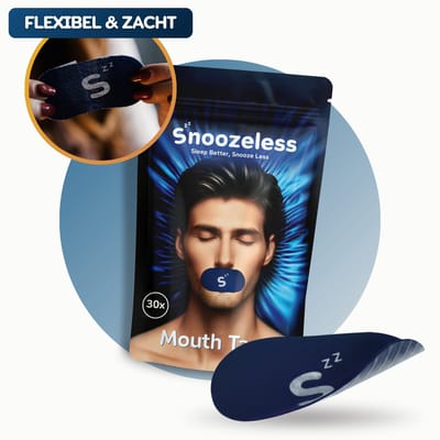 Snoozeless Mondtape – Extra Comfortabele Anti-Snurktape – Zonder Gaatje, Ademend en Huidvriendelijk – Hypoallergene Slaaptape – 30 Stuks