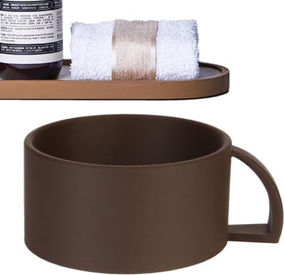 Scheerkom - Scheerschuim bakje - Dagelijkse verzorging - Antislip bodem - 15 cm breed - Bruin