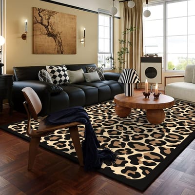 Nordic Luxe Luipaard Grote Oppervlakte Tapijten Woonkamer Decoratie Tapijt Wasbare Kleden voor Slaapkamer Huisdecoratie Mat Lounge Kleed 80*120cm