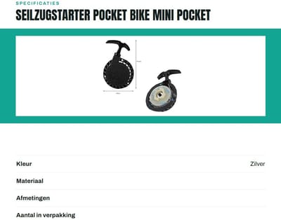 Dailygoods- Seilzugstarter Aluminium - Pocket Bike - Mini Pull Starter - 2 Stuks - Laag Stroomverbruik - Lange Levensduur 30000 Uur - Lamp