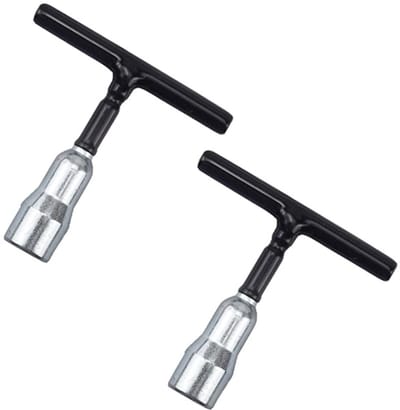 Dailygoods- Vleugelmoer T-handgreep - 2 Stuks - Universele Sleutel - Zwart/Zilver - 7,5 cm - Verbeterd Koppel
