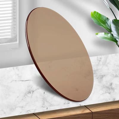 Glazen Tafelblad Rond - Vervangend Glas - Tafel Beschermen - Hoge Impact Weerstand - 98 cm - Bruin