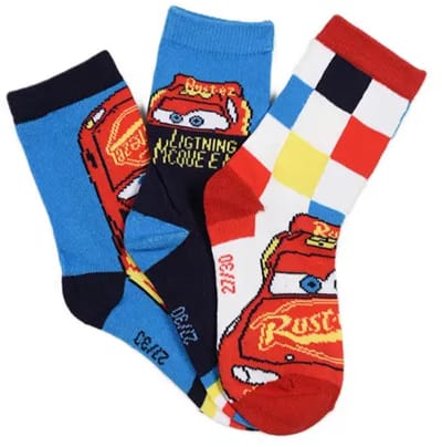 Disney Cars Sokken Kinderen – 3 Paar – Lightning McQueen – Maten 23/26 – Katoenmix – Officiële licentie