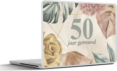 Laptop sticker - 14 inch - Spreuken - 50 jaar getrouwd - Quotes - Jubileum - 32x5x23x5cm - Laptopstickers - Laptop skin - Cover