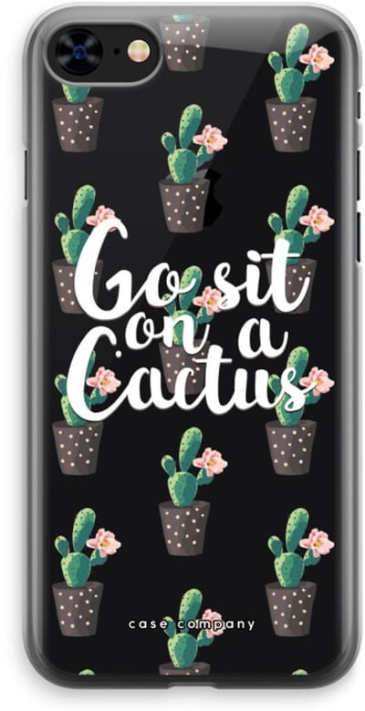 Case Company® - Hoesje geschikt voor iPhone 8 hoesje - Cactus quote - Soft Cover Telefoonhoesje - Bescherming aan alle Kanten en Schermrand