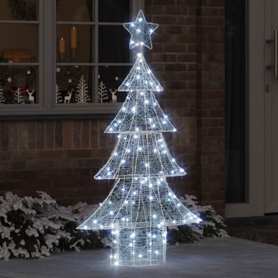 vidaXL Kerstboom 160 LED's Koudwit 150 cm Acryl