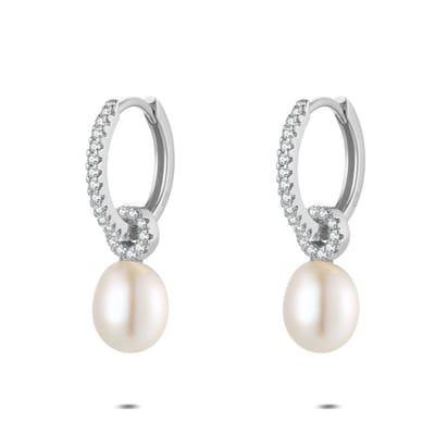 Twice As Nice Oorbellen in zilver met parels en zirkonia Zilverkleurig 00